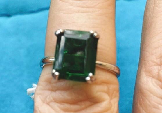 Anello Argento 925 Zircone Verde AAr46