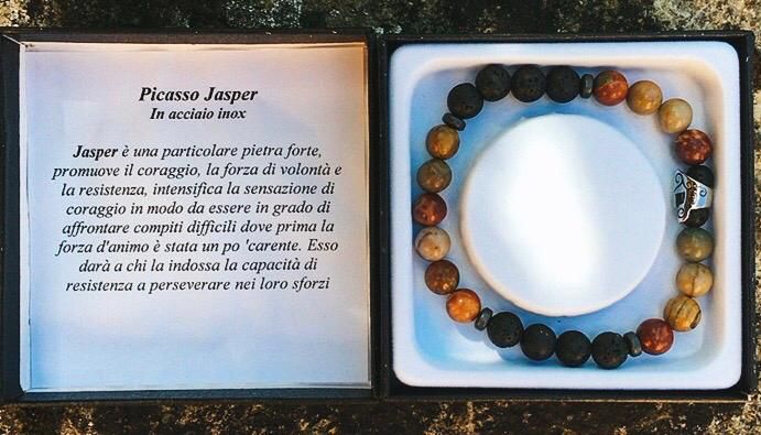 Braccialetto Picasso Jasper Pietra Lavica BPJas19