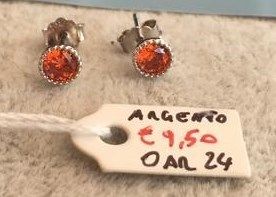 Orecchini Argento Cristallo Rosso OAr24