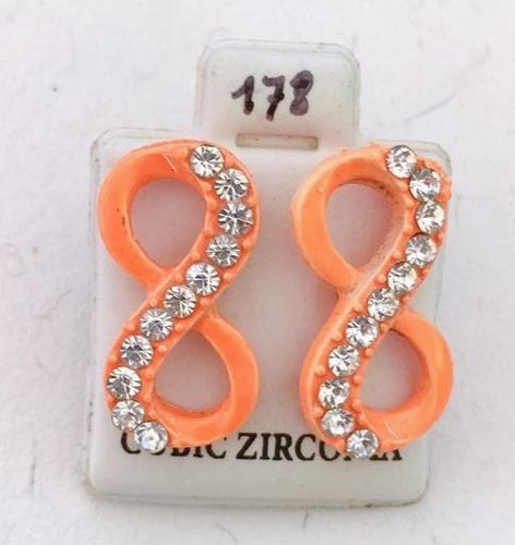 Orecchini Infinito Arancio CZ178