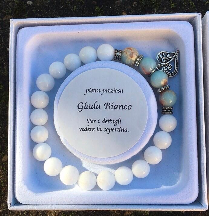 Braccialetto Giada Bianca BPi74