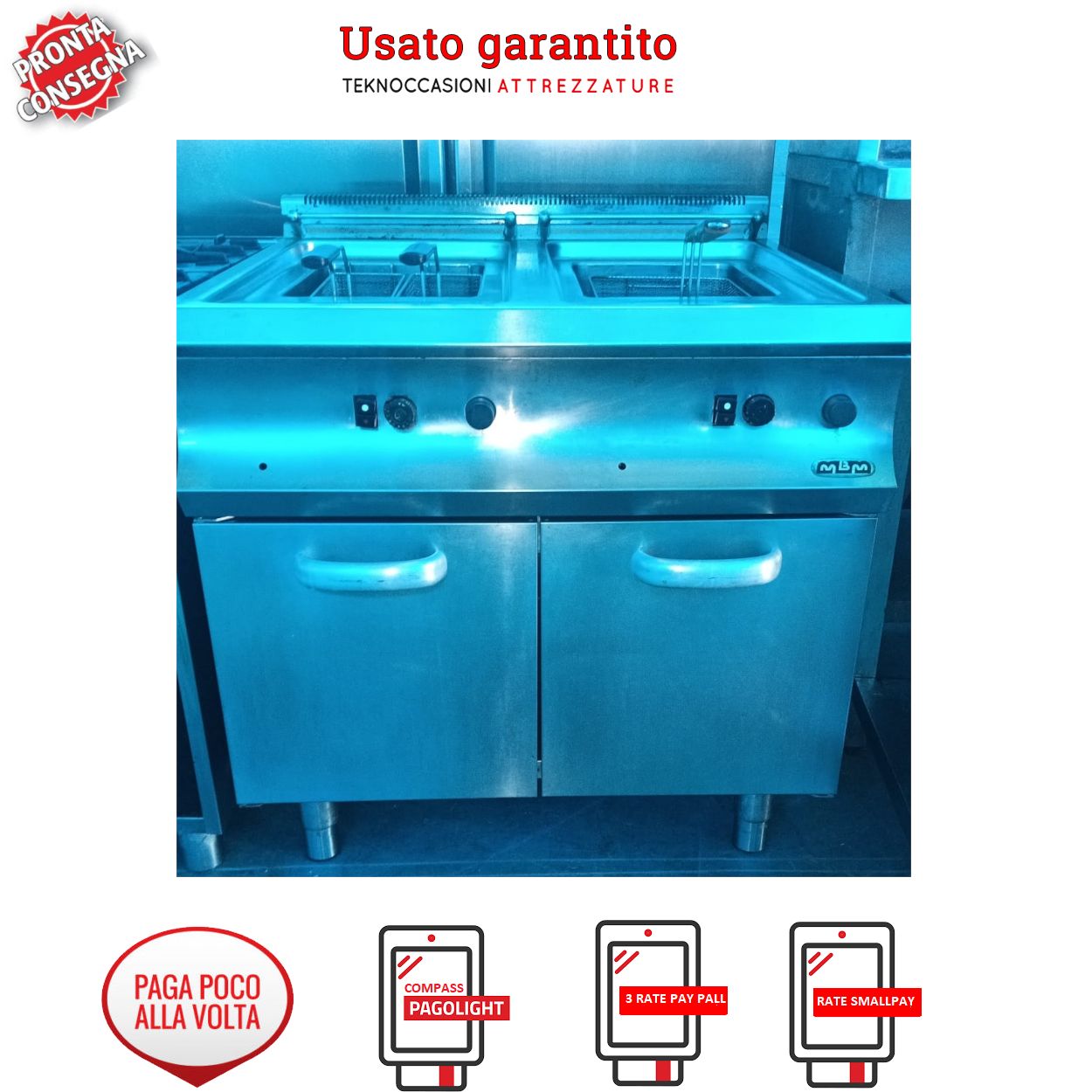 Friggitrice a gas doppia vasca 80x90x110